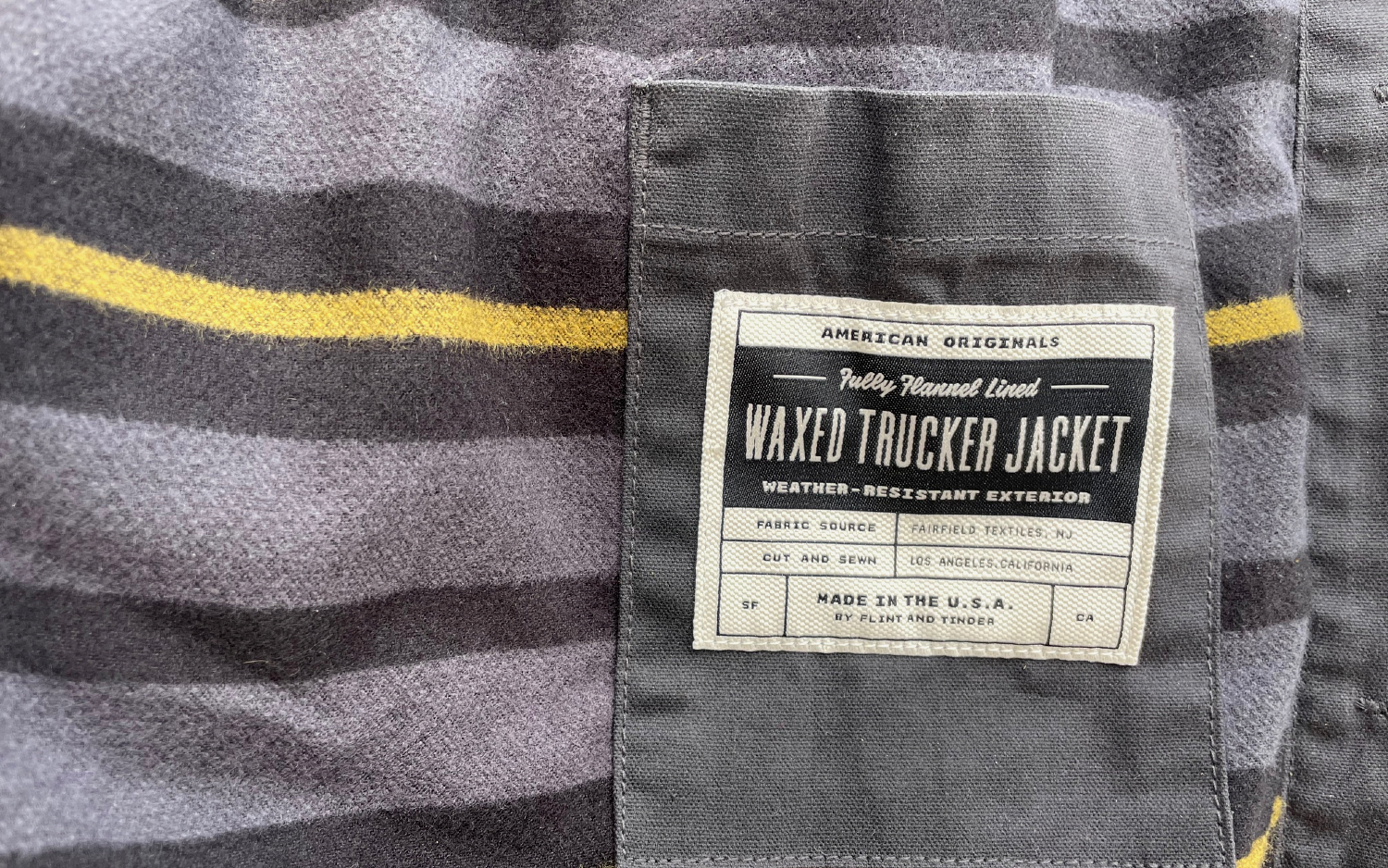 Flint and Tinder Flannel-Lined Waxed Trucker Jacket Blanket Lining